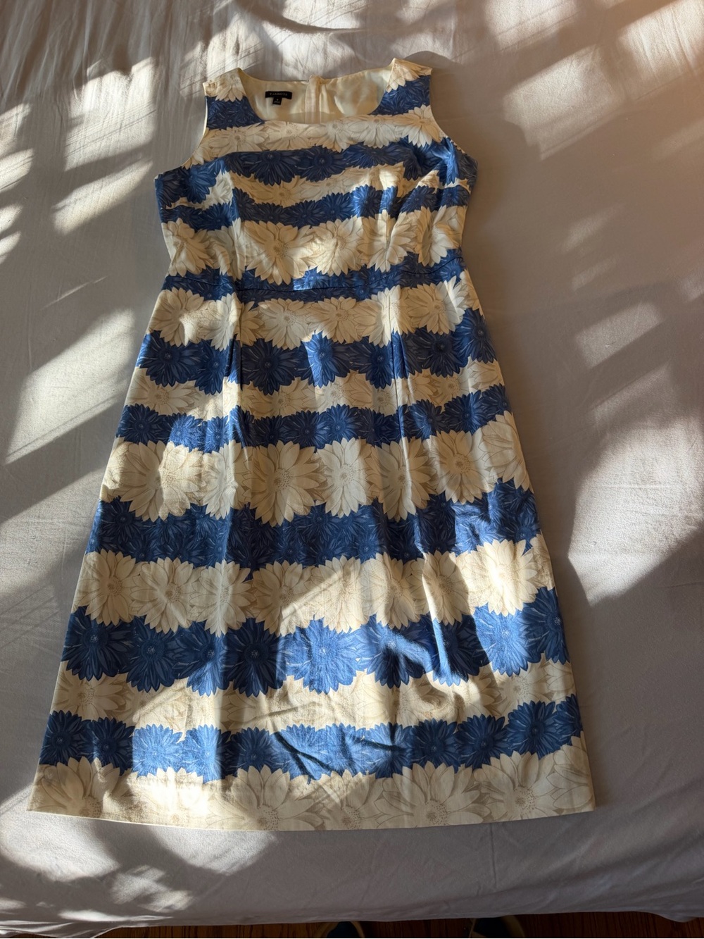 Talbots Blue and Cream Floral Sundress